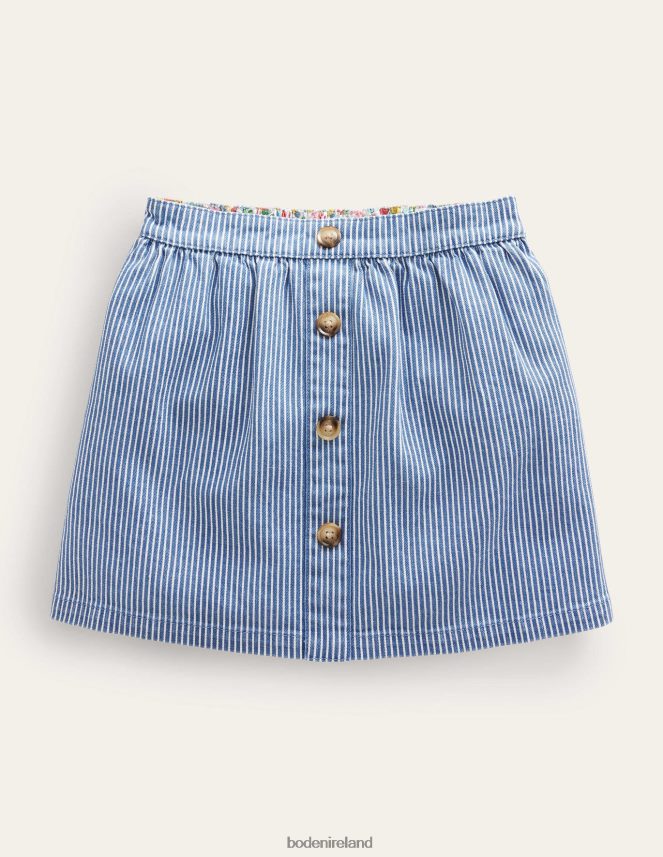 Indigo Ticking Clothing Denim Button Through Skirt Boden Girls L466L62669