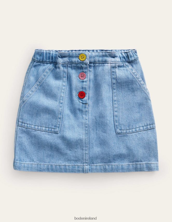 Light Denim Wash Clothing A-Line Mini Skirt Boden Girls L466L6785