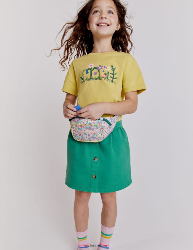 Mountain Green Clothing Denim Button Through Skirt Boden Girls L466L62685