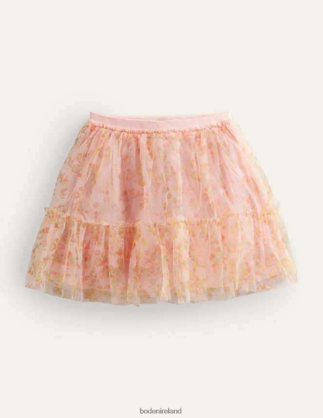 Rose Pink Butterflies Clothing Printed Tiered Tulle Skirt Boden Girls L466L62707