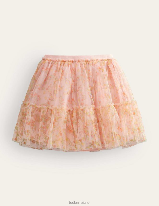 Rose Pink Butterflies Clothing Printed Tiered Tulle Skirt Boden Girls L466L62707