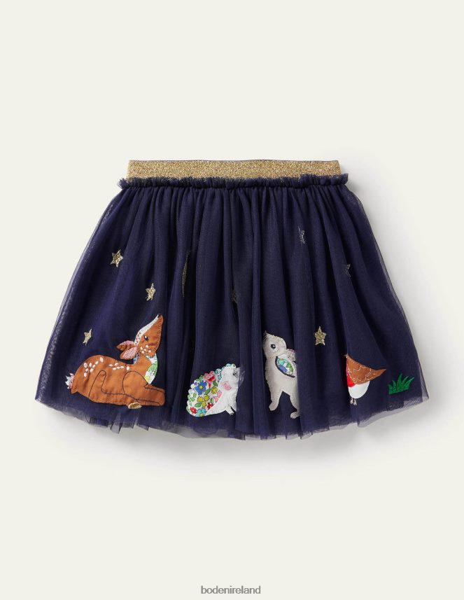 Starboard Blue Animals Clothing Applique Tulle Skirt Boden Girls L466L63156
