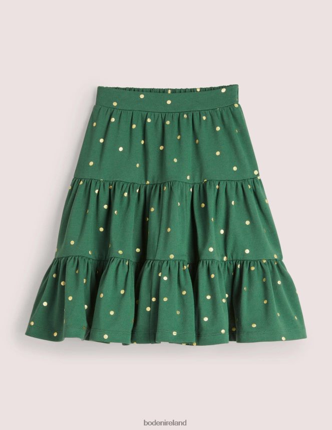 Trekking Green/Gold Spot Clothing Three Tiered Midi Skirt Boden Girls L466L62721