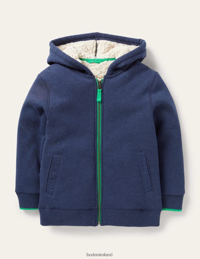 Blue Marl Clothing Borg Lined Zip-up Hoodie Boden Girls L466L6810