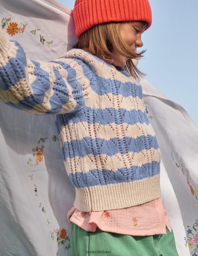 Blue Stripe Clothing Relaxed Textured Jumper Boden Girls L466L63174