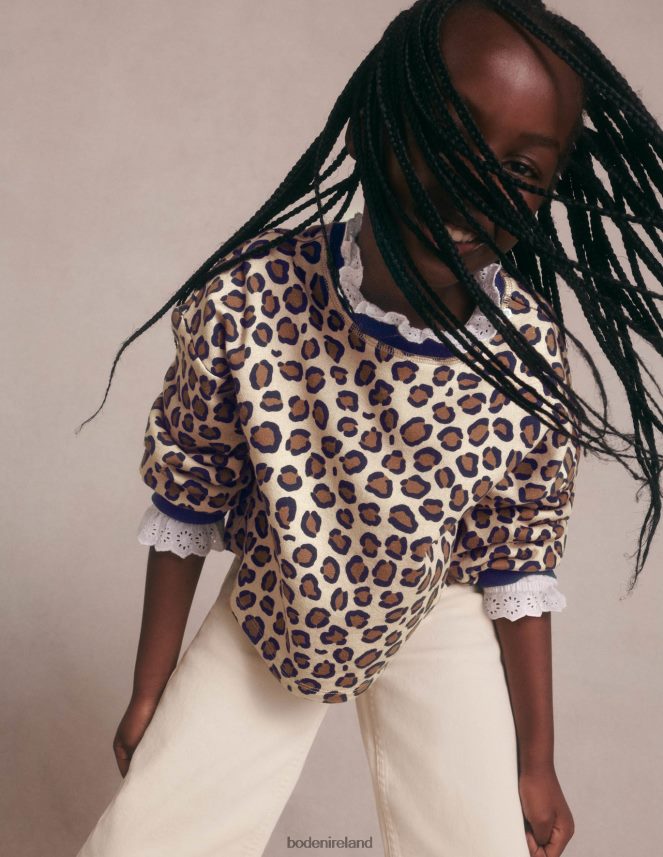 Nut Brown Leopard Clothing Relaxed Sweatshirt Boden Girls L466L63140