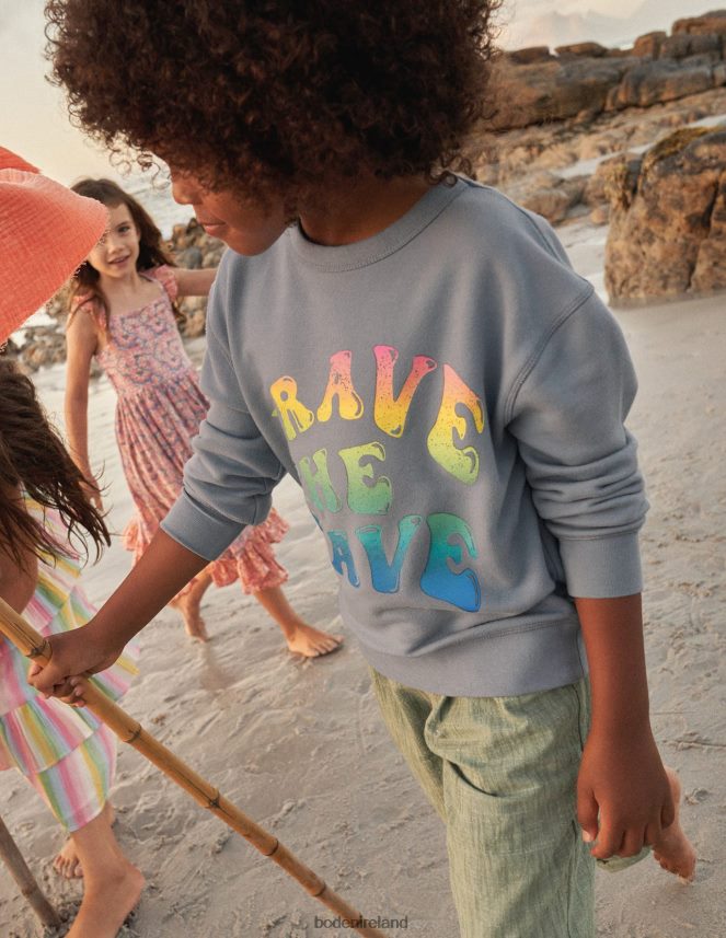 Pebble Blue Clothing Logo Sweatshirt Boden Girls L466L62979