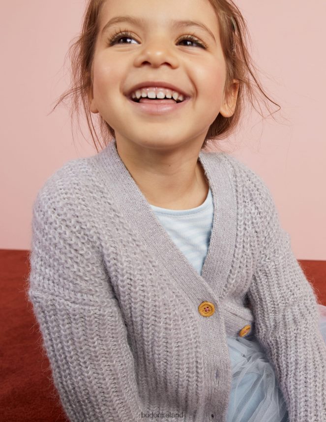 Sliver Marl Clothing Fluffy Cardigan Boden Girls L466L63044