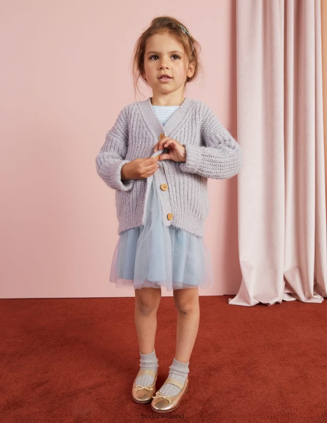 Sliver Marl Clothing Fluffy Cardigan Boden Girls L466L63044