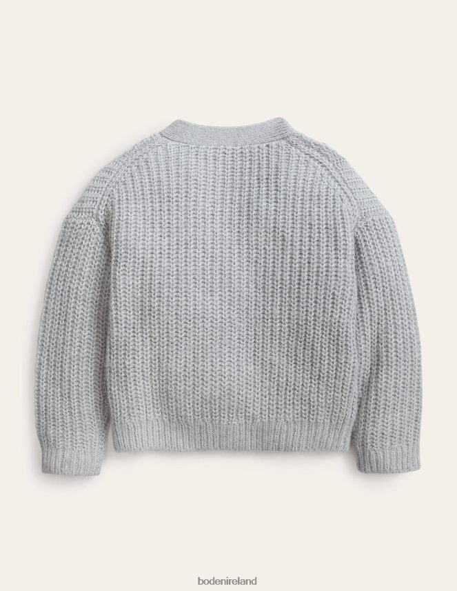 Sliver Marl Clothing Fluffy Cardigan Boden Girls L466L63044