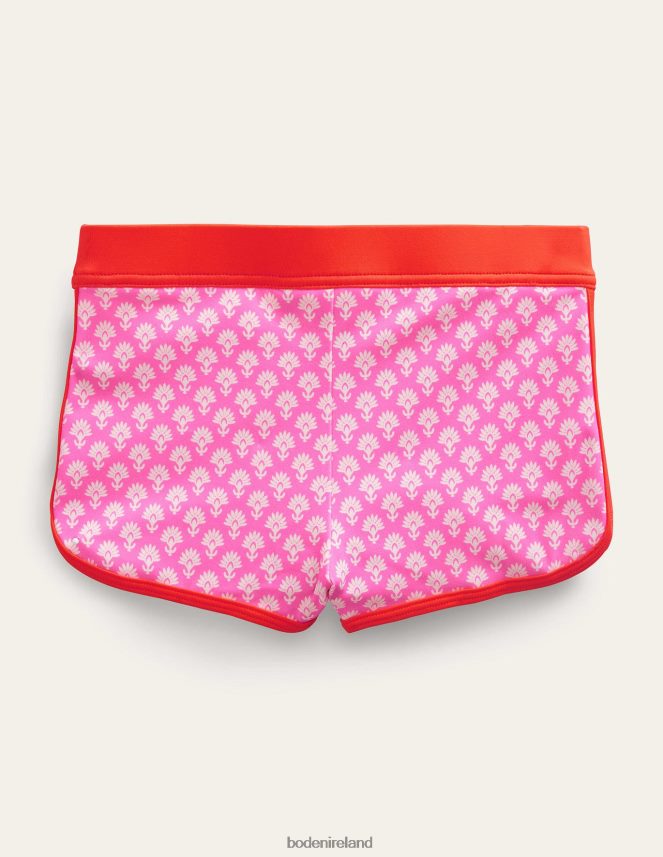 Firework Woodblock Clothing Patterned Swim Shorts Boden Girls L466L6341