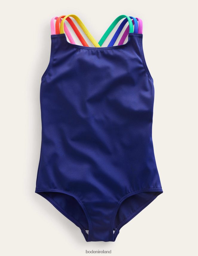 Harmony Blue Clothing Rainbow Cross-Back Swimsuit Boden Girls L466L63223