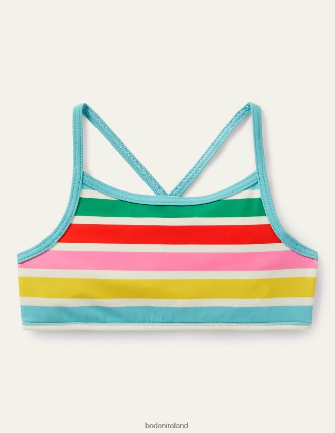 Ivory/Multi Rainbow Clothing Patterned Bikini Top Boden Girls L466L63125