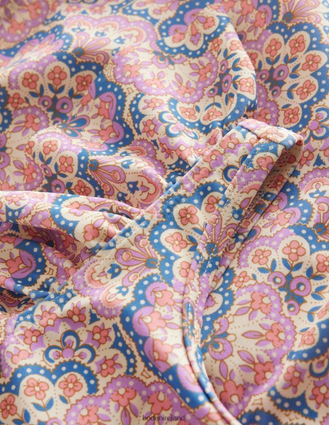 Lupin Peach Sorbet Paisley Clothing Flutter Sleeve Swimsuit Boden Girls L466L62840