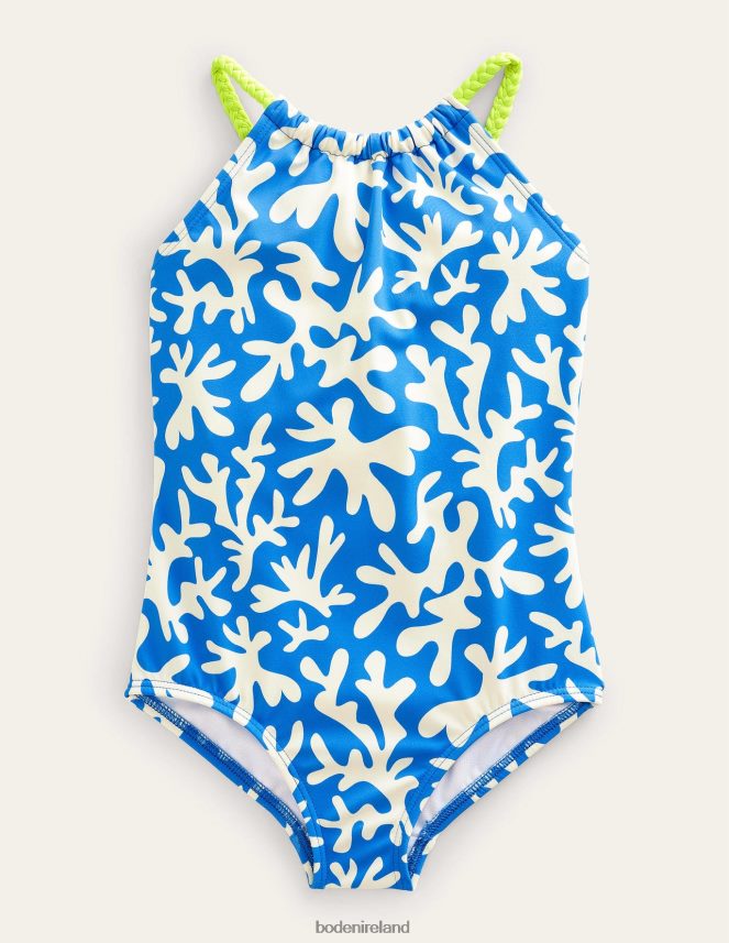 Moroccan Blue Clothing Braided Loop Back Swimsuit Boden Girls L466L62802