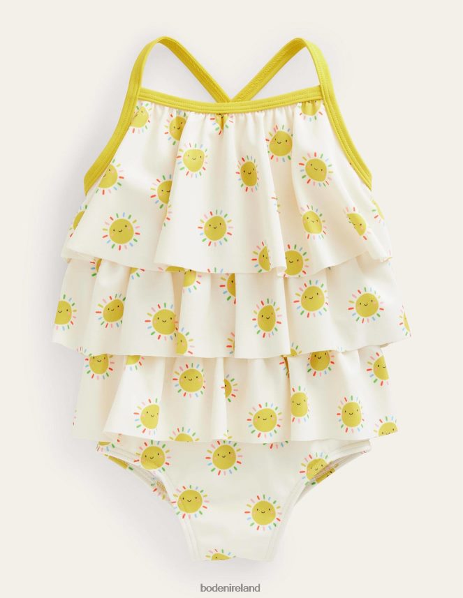 Multi Rainbow Suns Clothing Tiered Frilly Swimsuit Boden Girls L466L63057