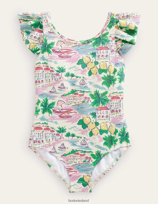 Multi Scene Clothing Flutter Sleeve Swimsuit Boden Girls L466L63160