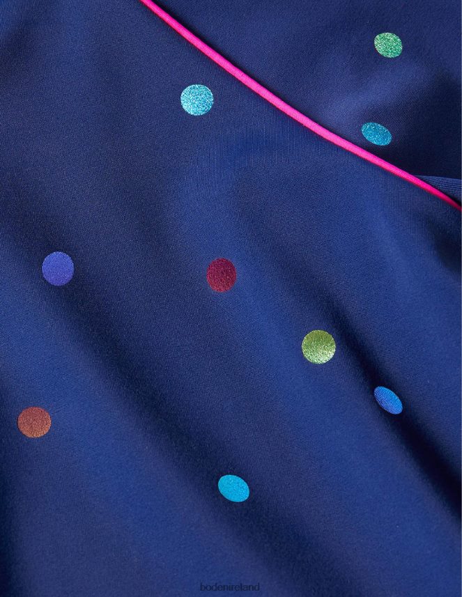 Navy Rainbow and Foil Confetti Clothing Patterned Rash Vest Boden Girls L466L6459