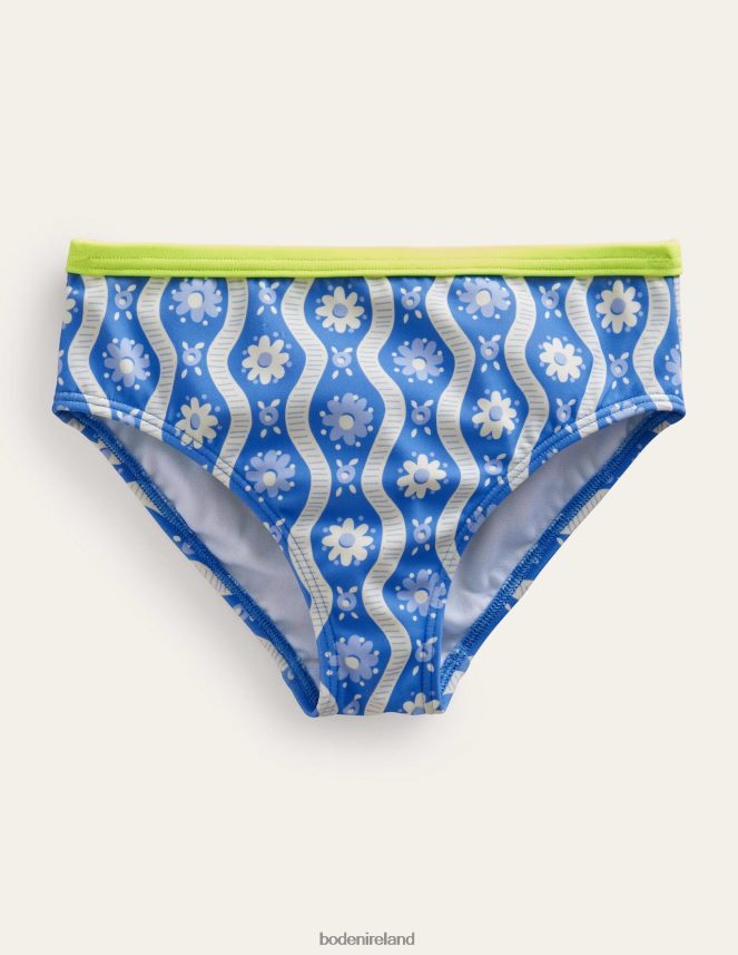 Penzance Blue Daisy Wave Clothing Patterned Bikini Bottoms Boden Girls L466L63035