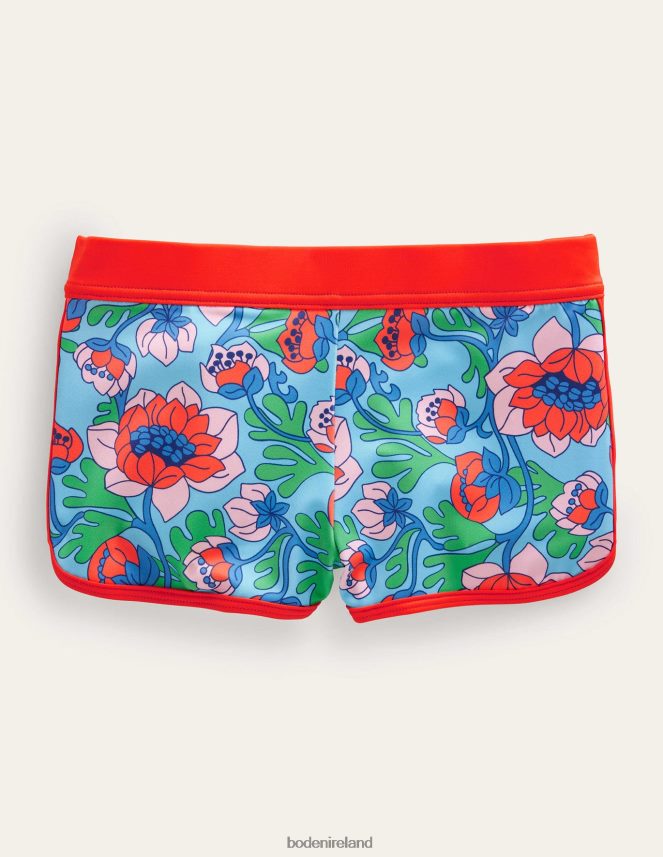 Red Poppy Spring Time Floral Clothing Patterned Swim Shorts Boden Girls L466L63258