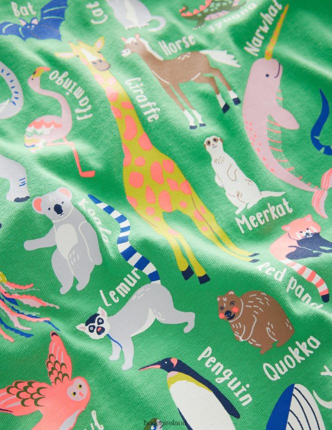 Aloe Green Animal Alphabet Clothing Animal Education T-shirt Boden Girls L466L63128