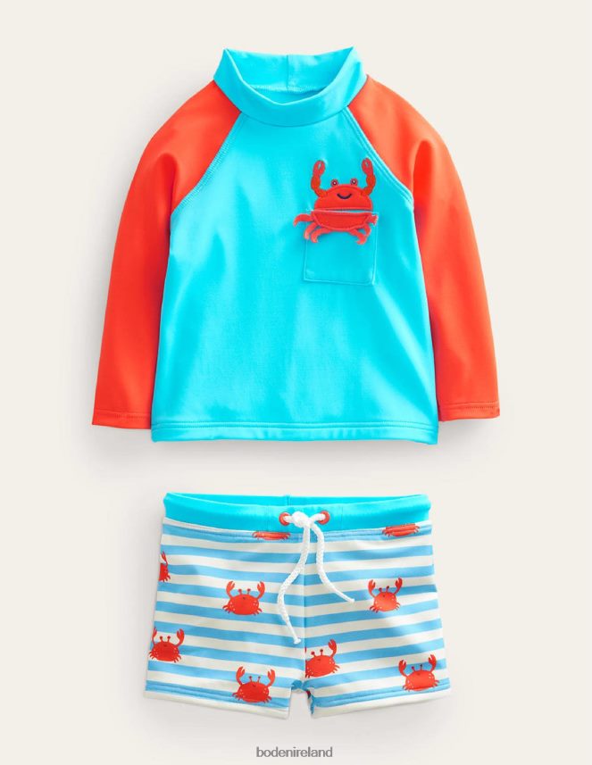 Aqua Crabs Clothing Fun Rash Vest Set Boden Girls L466L63106