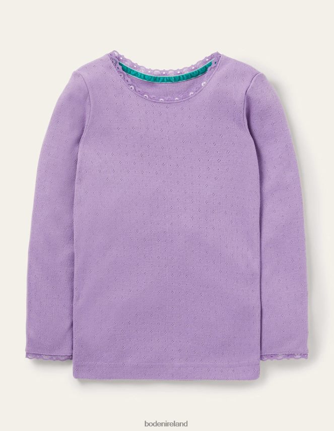 Aster Purple Clothing Supersoft Pointelle T-shirt Boden Girls L466L63154