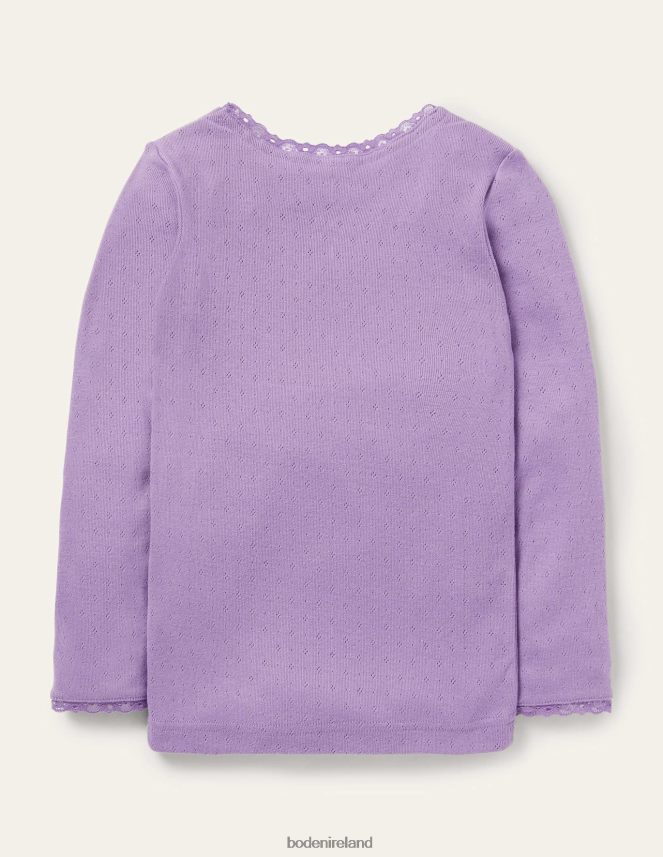 Aster Purple Clothing Supersoft Pointelle T-shirt Boden Girls L466L63154