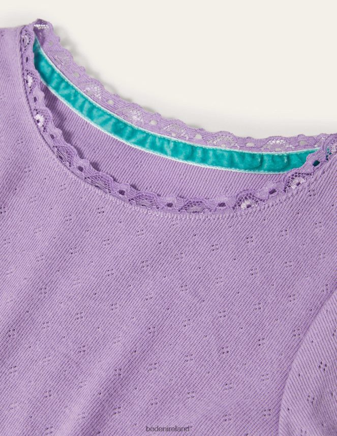 Aster Purple Clothing Supersoft Pointelle T-shirt Boden Girls L466L63154