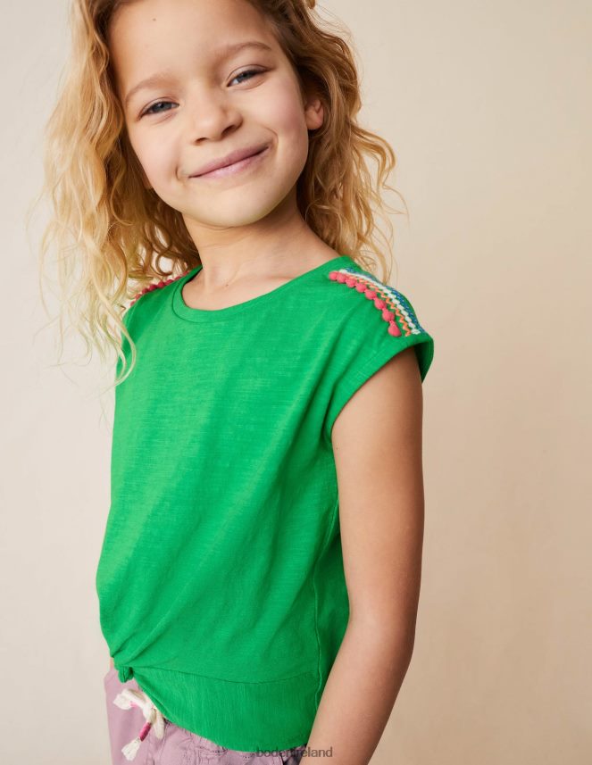 Bright Green Clothing Gathered Front Tee Boden Girls L466L63216