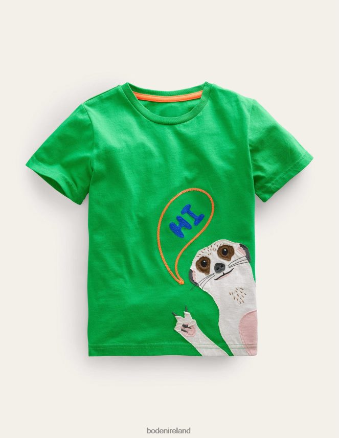 Bright Green Meerkat Clothing Front-and-Back T-shirt Boden Girls L466L63010