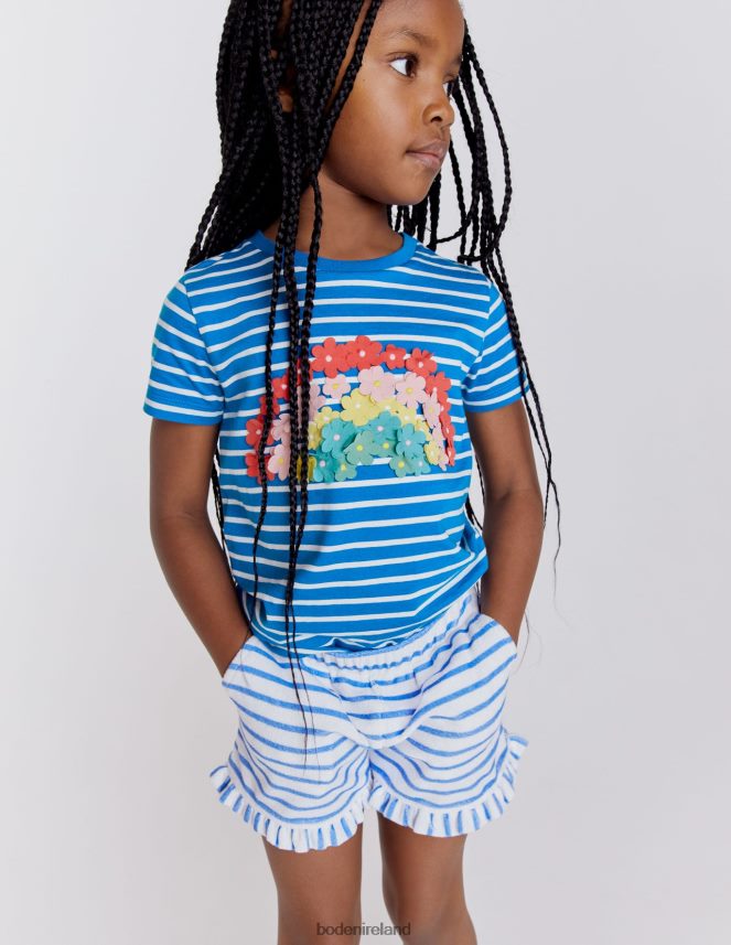 Bright Marina/Ivory Clothing Flutter T-Shirt Boden Girls L466L63194