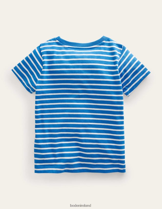 Bright Marina/Ivory Clothing Flutter T-Shirt Boden Girls L466L63194