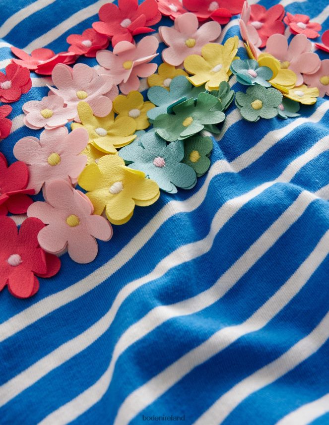 Bright Marina/Ivory Clothing Flutter T-Shirt Boden Girls L466L63194