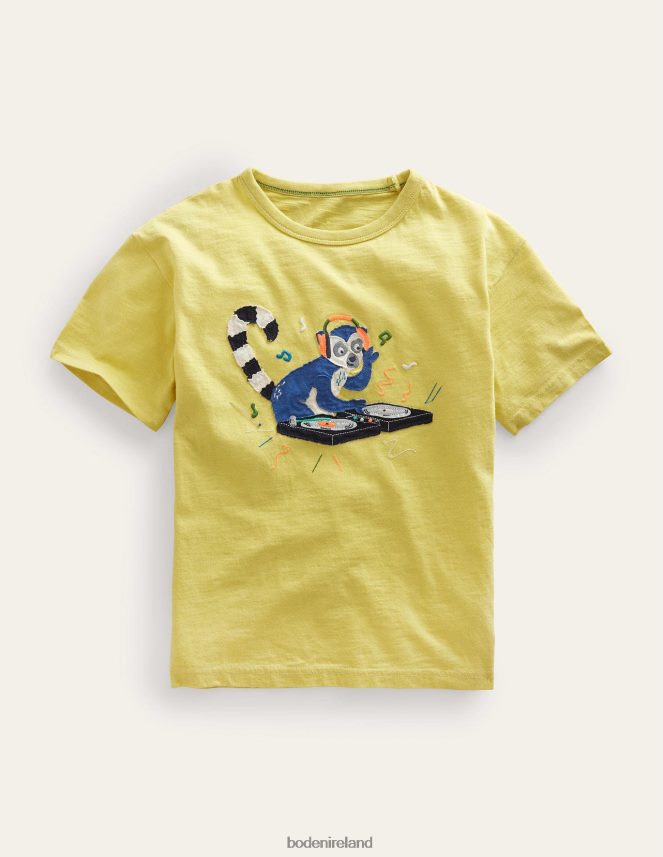 Buttercup Yellow Clothing Relaxed Applique T-Shirt Boden Girls L466L63066