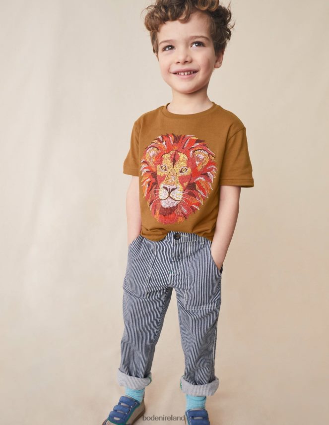 Butterscotch Brown Clothing Superstitch T-shirt Boden Girls L466L63200