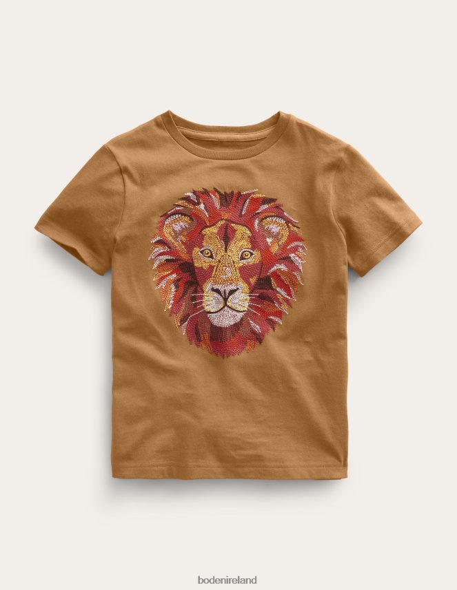 Butterscotch Brown Clothing Superstitch T-shirt Boden Girls L466L63200