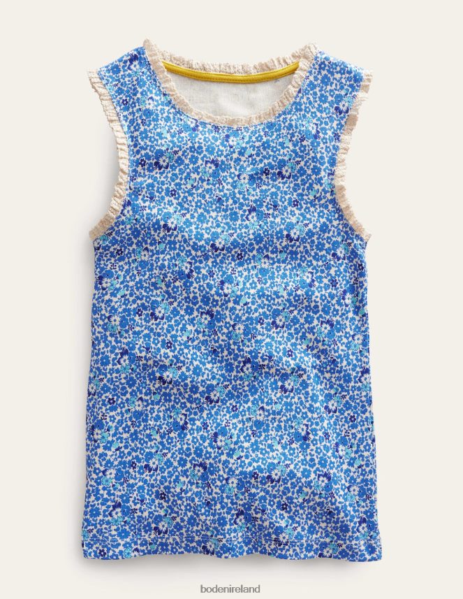 Cabana Blue Floral Clothing Jersey Vest Boden Girls L466L63086