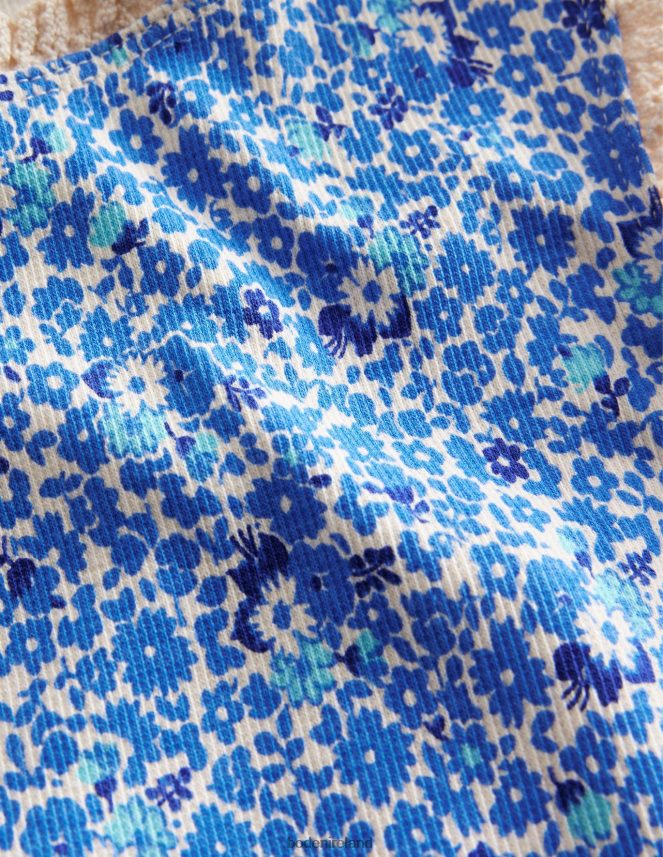 Cabana Blue Floral Clothing Jersey Vest Boden Girls L466L63086
