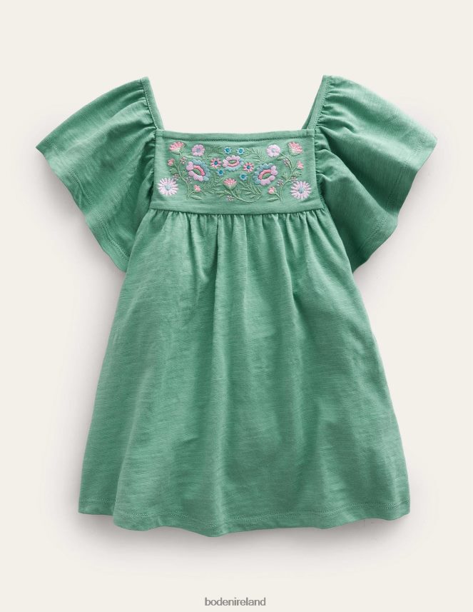 Csarite Green Clothing Embroidered Jersey Top Boden Girls L466L63019