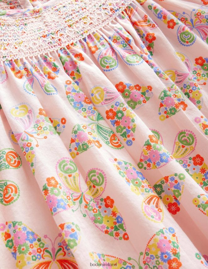 Dusty Pink Butterflies Clothing Woven Smocked Top Boden Girls L466L63166