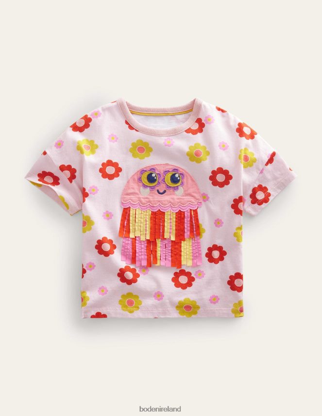 Fire Red Jellyfish Clothing Applique Flutter Jellyfish Top Boden Girls L466L62872