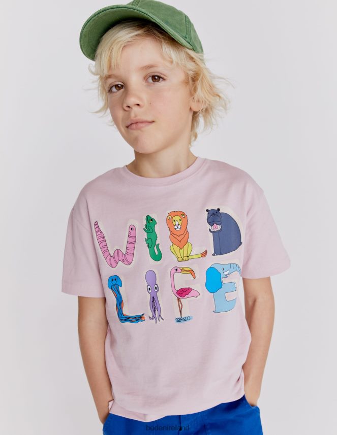 French Pink Wildlife Clothing Graphic T-shirt Boden Girls L466L63011
