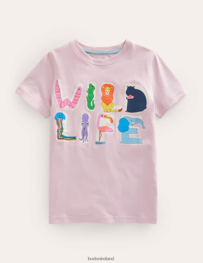 French Pink Wildlife Clothing Graphic T-shirt Boden Girls L466L63011