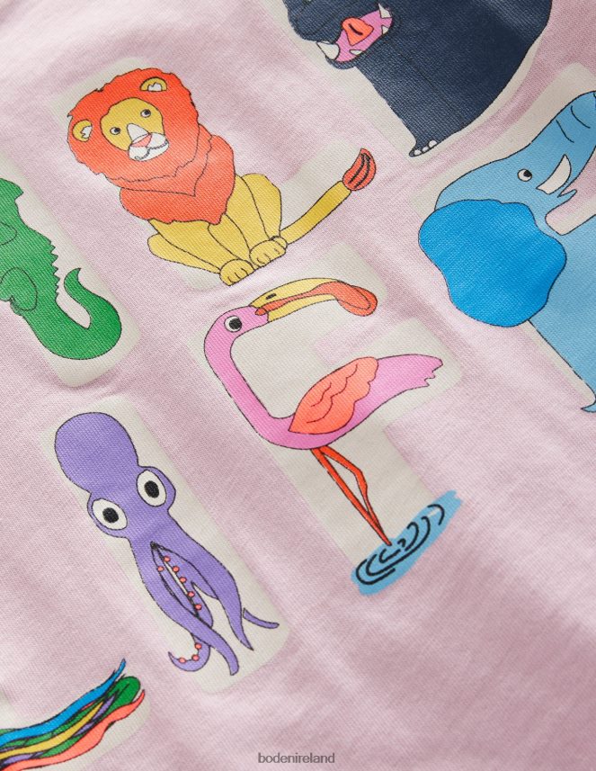 French Pink Wildlife Clothing Graphic T-shirt Boden Girls L466L63011