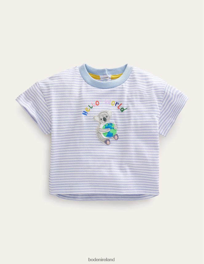 Ivory/Blue World Clothing Relaxed T-shirt Boden Girls L466L63102