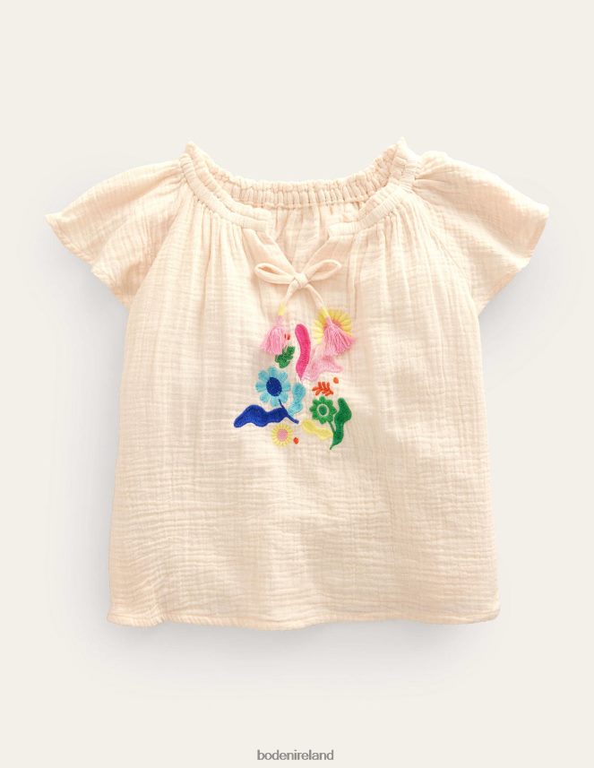 Ivory Clothing Beachy Embroidered Top Boden Girls L466L62833