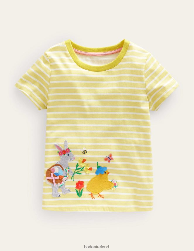 Ivory/Soft Lemon Easter Clothing Flutter T-Shirt Boden Girls L466L62949