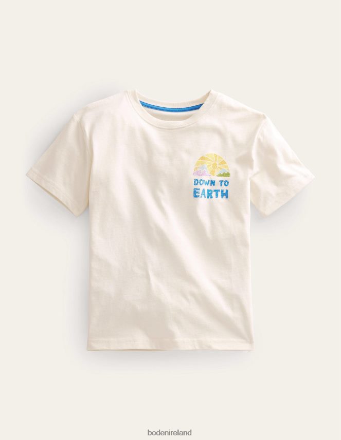 Ivory Sun Clothing Front and Back Logo T-shirt Boden Girls L466L63073