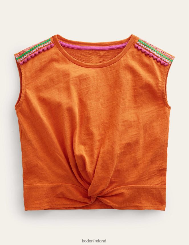 Kumquat Marl Clothing Gathered Front Tee Boden Girls L466L62888